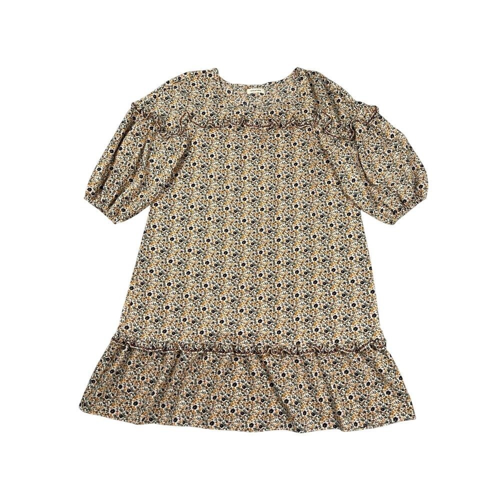Max Studio Dress Womens Large Floral‎ Crepe Balloon Sleeve Shift Prairie Cottage